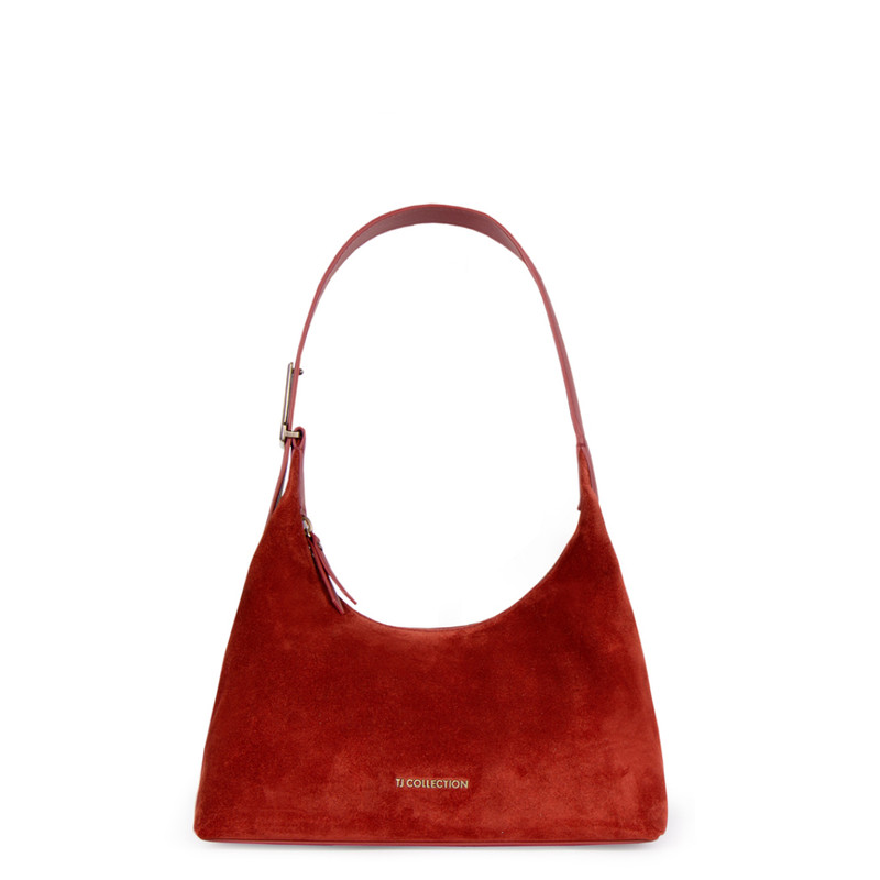 Deep Red Glasgow Suede Shoulder Bag YT 5269912 TRS TJ COLLECTION